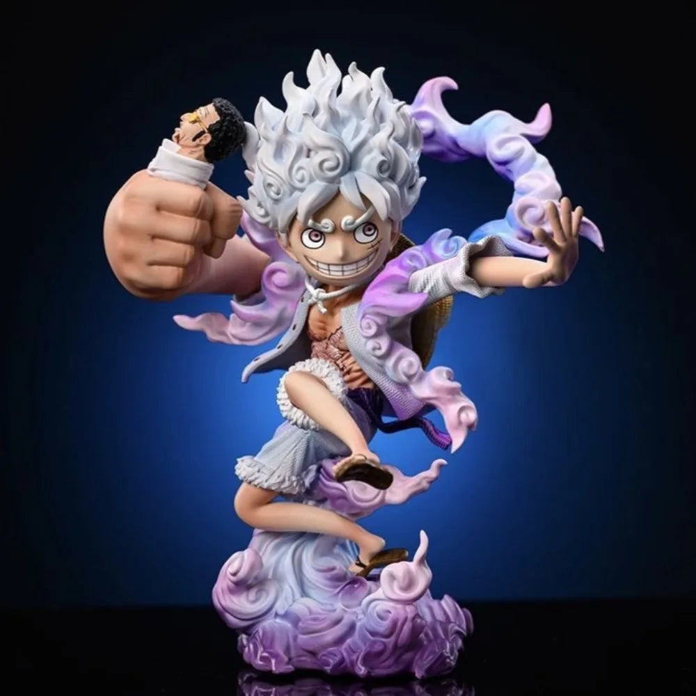 17cm/6.69in Anime One Piece Figure Clench Fist Nika Luffy Action Figures Pvc Statue Desktop Collection Model Toys Gift