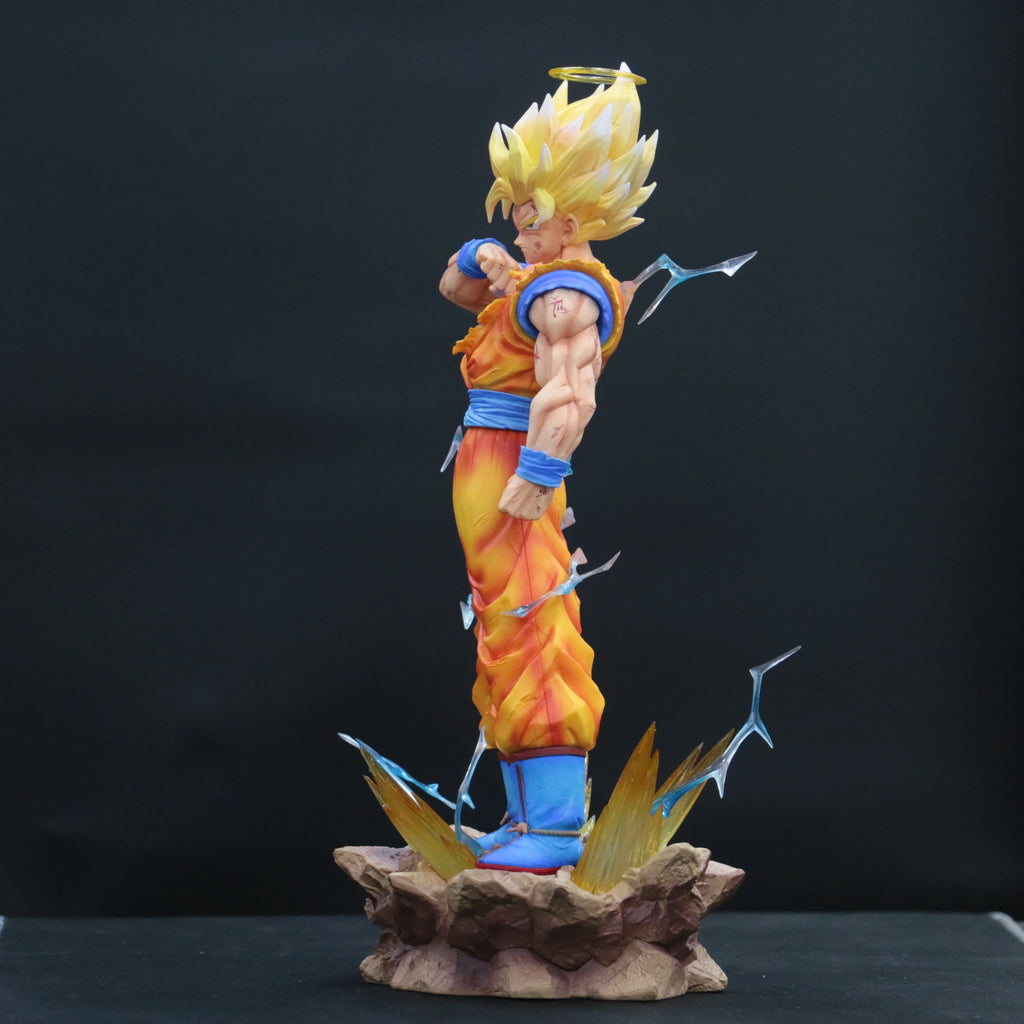 JJ Dragon Ball Z Son Goku Ssj2 Figure Led Base Super Saiyan 2 Goku Pvc Action Figures 33cm/12.99inch Collection Model Toys Gifts