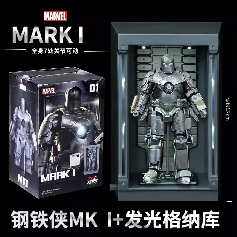 Zd Toys Marvel Iron Man Mark Mk1 Mk7 Series Action Figure Movable Collectible Model Desktop Decoration Gift Toys