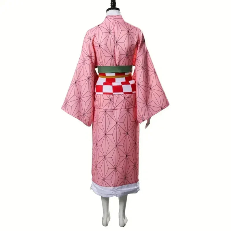 Anime character Kamado Nezuko Cosplay costume, Japanese anime adult and children's carnival party wigs, Halloween costumes