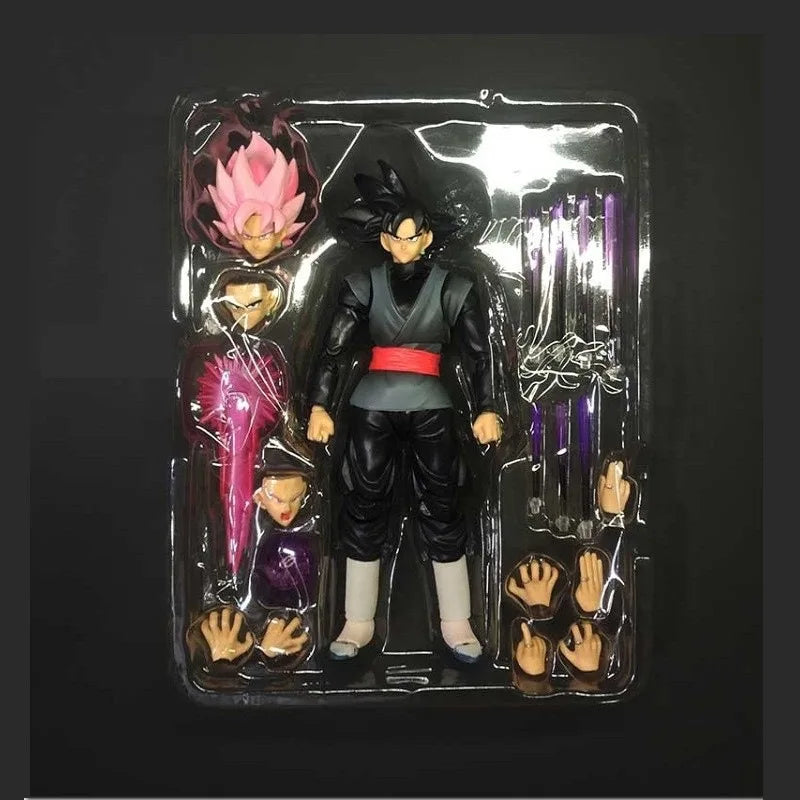 New Dragon Ball Black Goku Zamasu Anime Action Figure Super Saiyan Movie Version Dbz Model With Multiple Accessories Toys Gifts
