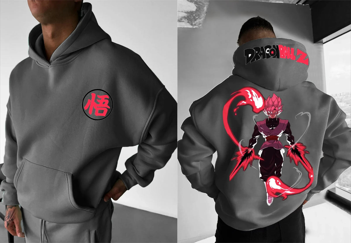 Dragon Ball Animation Peripheral Printed Versatile Sweater Autumn and Winter Men's and Women's Loose Hooded Sweater