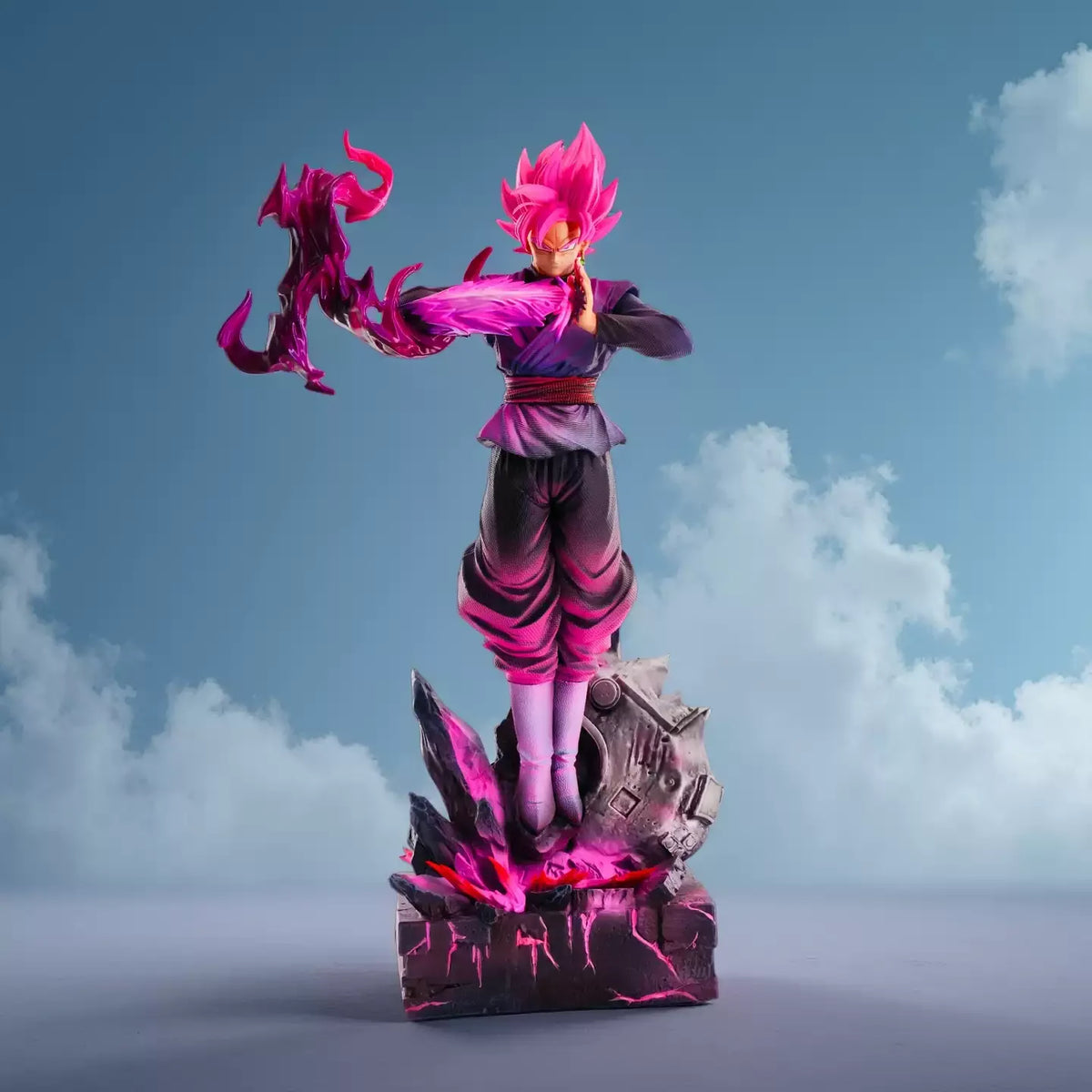 JT Statue 38cm/14.96inch Dragon Ball Z Zamasu Figure Black Goku Super Saiyan Action Figure Collection Model Toys Luminous Moon