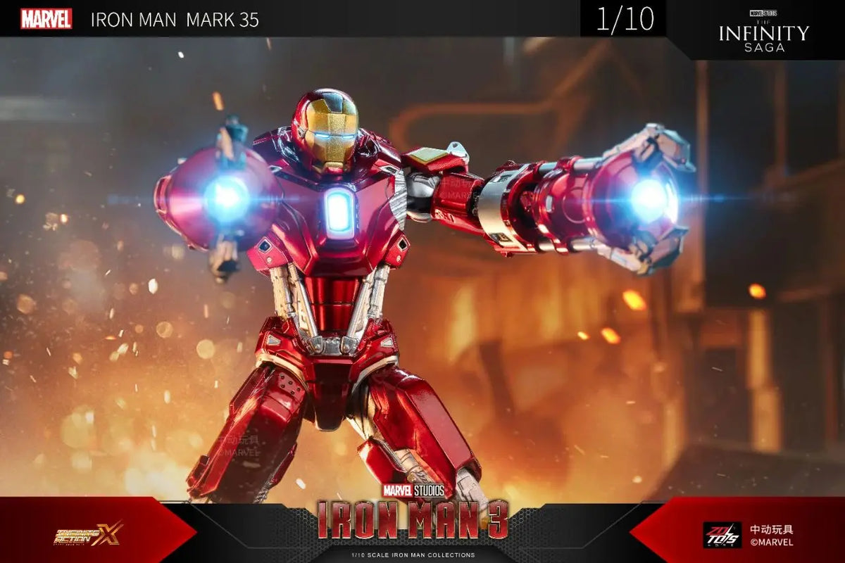 ZD Toys Iron Man Action Figure Mark 35 Red Snapper Iron Man MK 24 MK 22 MK 47 Tony Stark Ironman Figure Action Collect Toy Gift