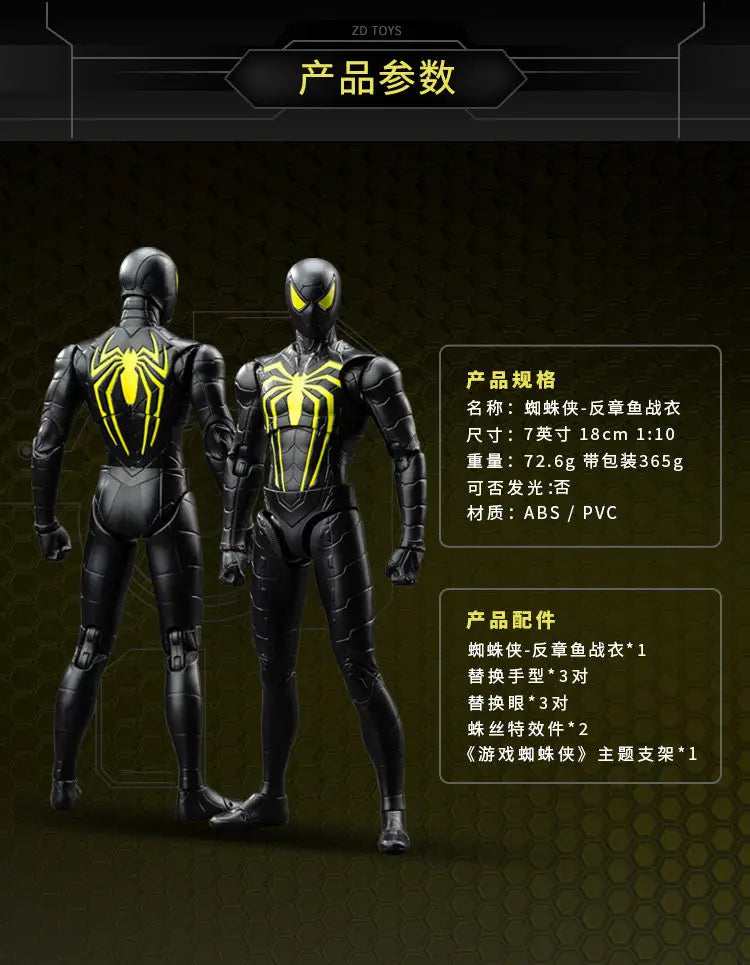 Zd Toys Marvel Spider Man Action Figure Ps4 Game Version Full Articulated Collectible Model For Display
