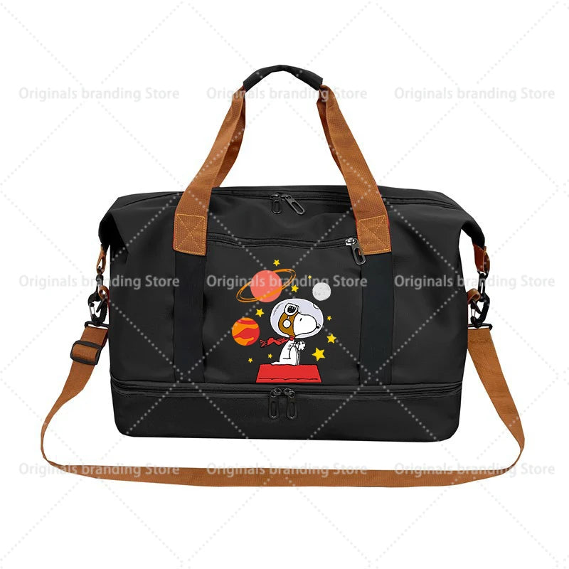 SNOOPY Travel Bag Anime Cartoon Women Waterproof Gym Sport Bag Fitness Handbag for Men Storage Bag Shoulderbag  birthday Gift