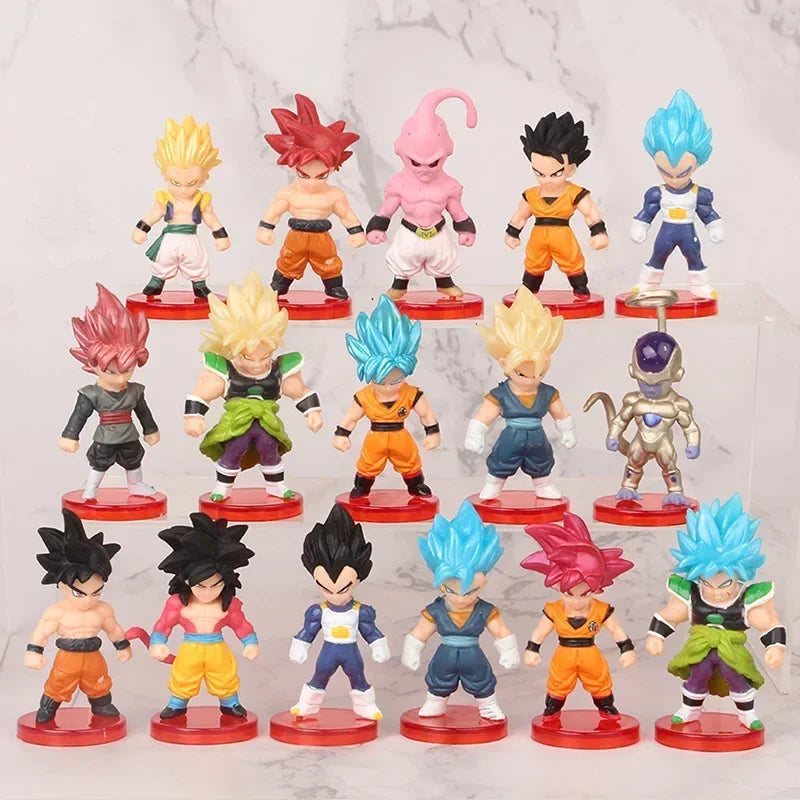 Gen 1 and Gen 2 Dragon Ball Super Saiyan Goku Vegeta artoon figurine Action Mini Figures Dolls Model Action Statue Toys Gifts