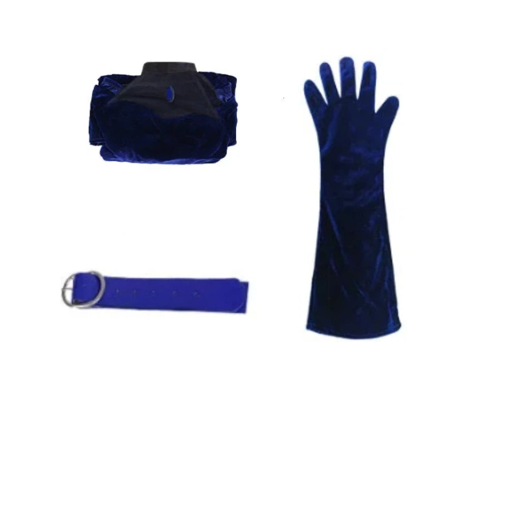 Anime Alien Stage Cosplay Wig Dress Belt Gloves Mizi Clematis Style Dress Halloween Carnival Character Role Play Stage Outfit