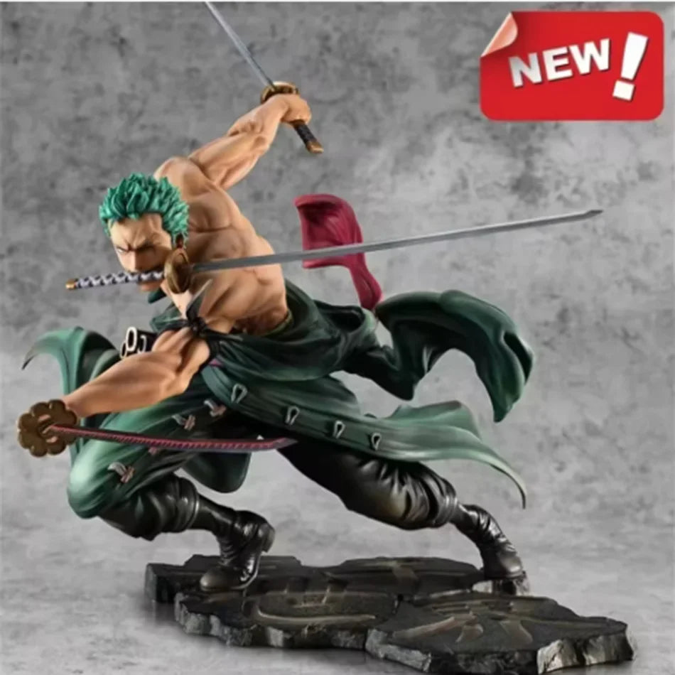 One Piece Action Figure Three-Knife Fighting Skill Roronoa Zoro Anime Model Decorations PVC Toy Gift