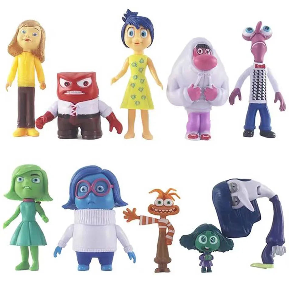 New Inside Out 2 Action Figure Toy Cartoon Movie Joy Anxiety Anger Sadness Disgust Fear Model Doll Figurines Kids Gift