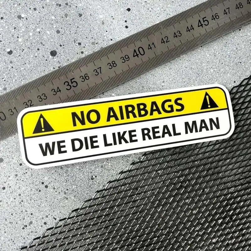Mini Cooper Airbag Check Decal, Anime Cartoon Waterproof Vinyl Warning Sticker Auto Interior Decor Accessories