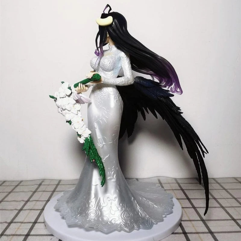 25CM Anime Overlord Wedding Dress Albedo Action Figures Model Doll Collectible Toys Desktop Ornament Decoration Cartoon Fan Gift