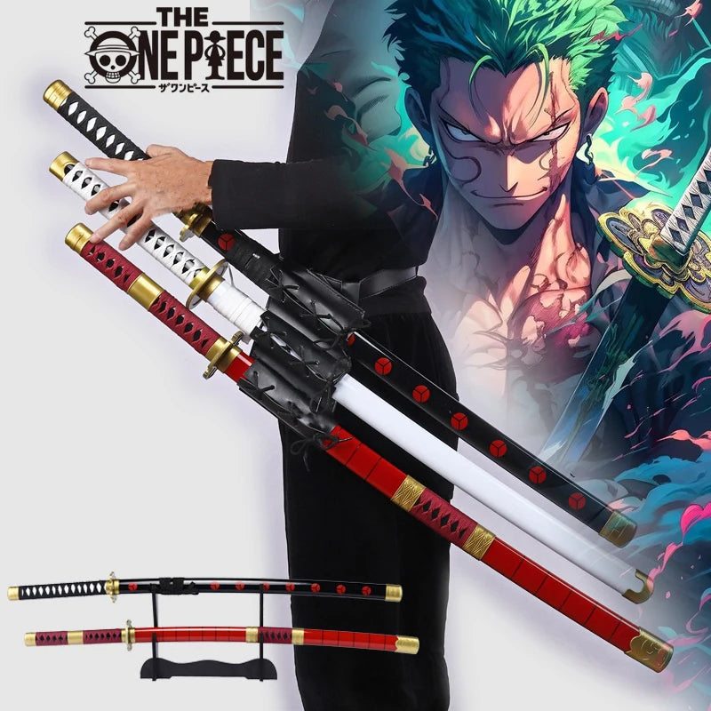 40incn Roronoa Zoro Katana Ninja Knife Sword Anime One Piece Cosplay Real Size Japanese Katana Original Samurai Sabre Toy Gift