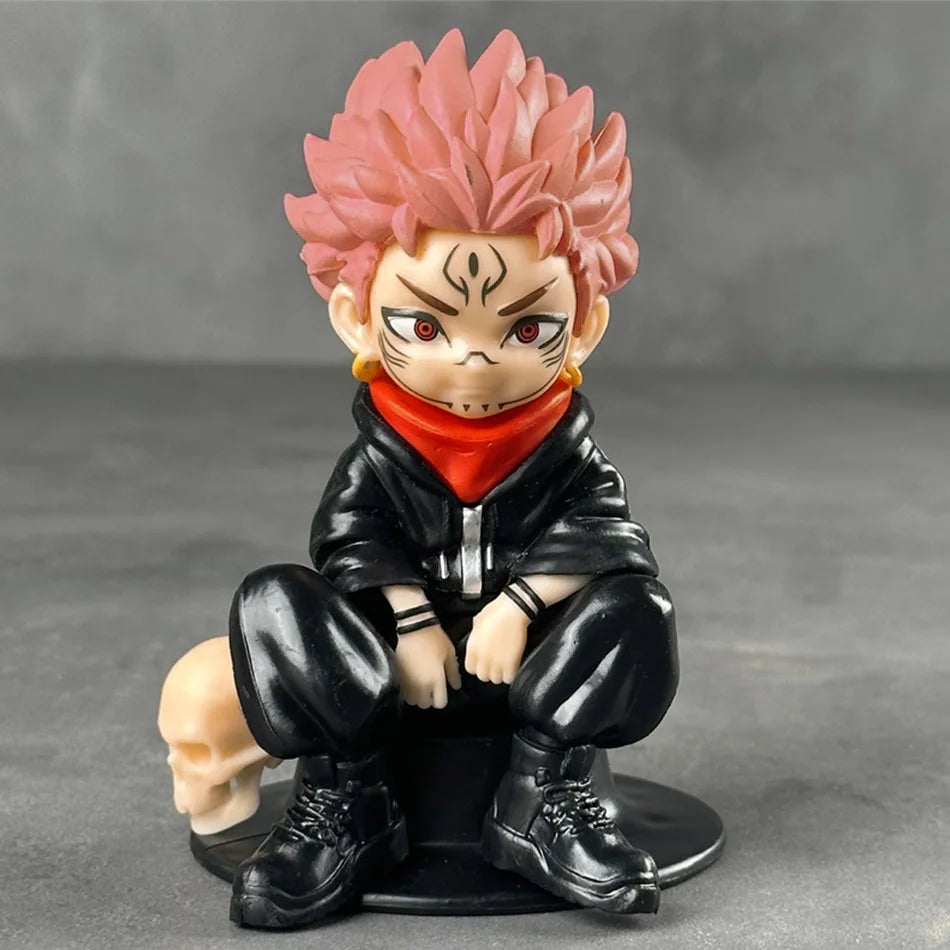 HOT | Jujutsu Kaisen Standing & Squatting Figures | Satoru Gojo / Yuji Itadori | Anime Merch & Otaku Collectibles | Cute Desktop