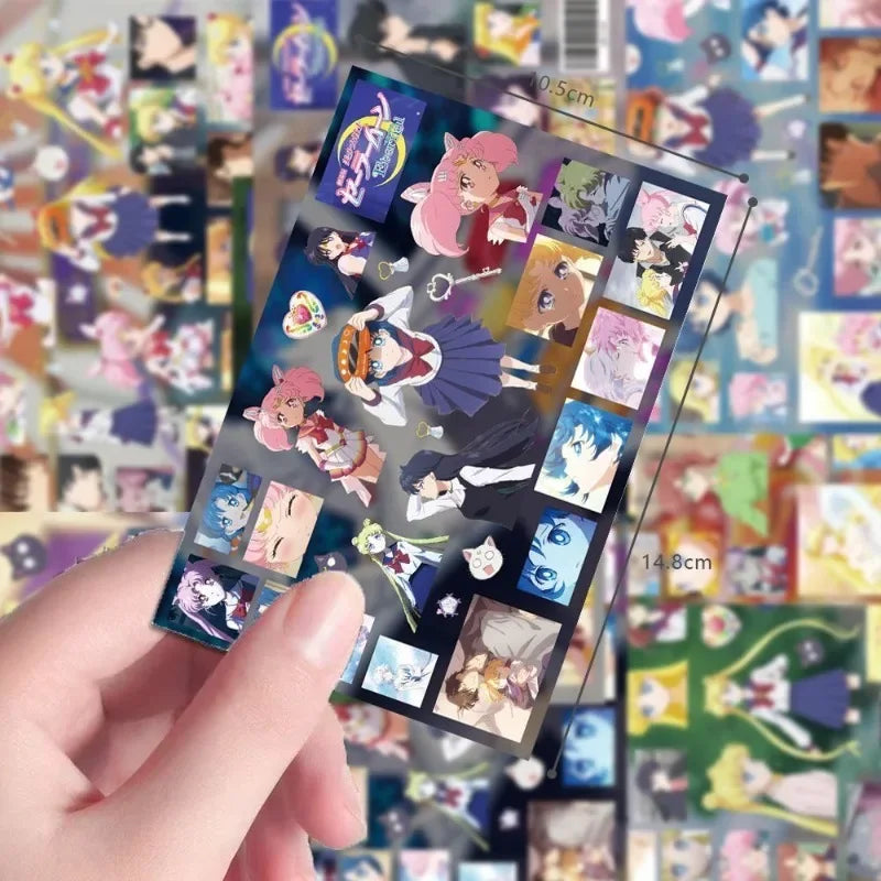 8 pcs Sailor Moon anime cut film cute girl heart water ice moon sticker kawaii cartoon animation collage waterproof sticker gift