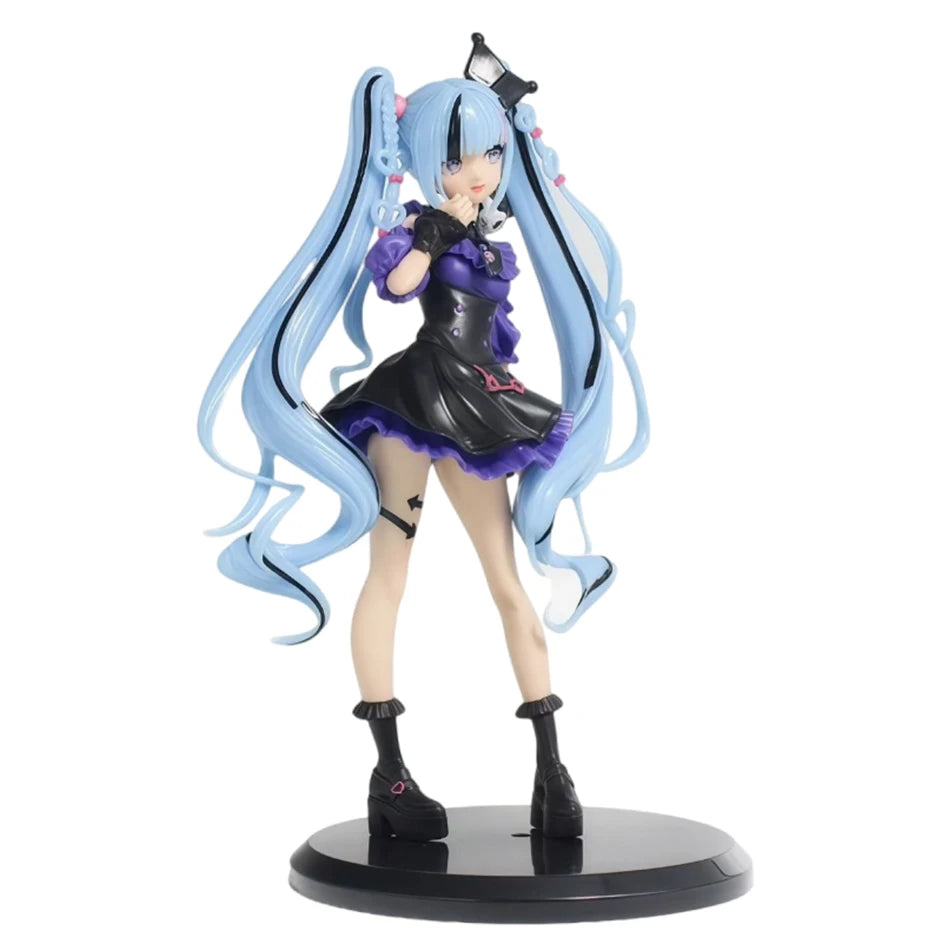 21CM Hatsune Miku X Cinnamoroll Raccoon Demon Kuromi Kawaii Anime Peripheral Figure PVC Action Figure Model Doll Toy Gift
