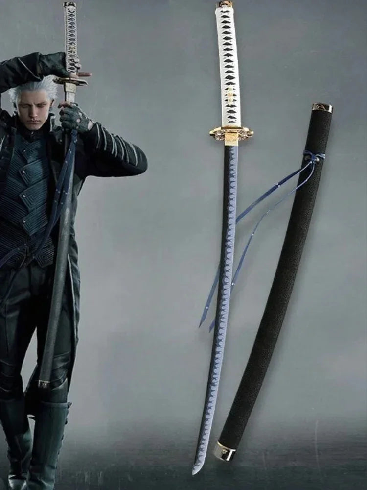 104cm Vergil Yamato Katana Devil May Cry 5 DMC Cosplay Prop Ninja Knife Real Yamato Japanese Katana Samurai Sword Toy Anime Gift