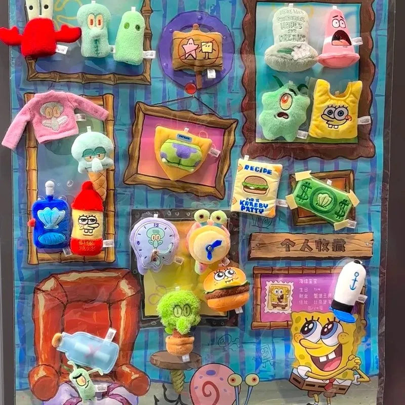 Official Licensed Spongebob Bikini Bottom Blind Bagdoll Fridge Magnet Cute Anime Figure Kawaii Birthday Pendant Gift Home Decor
