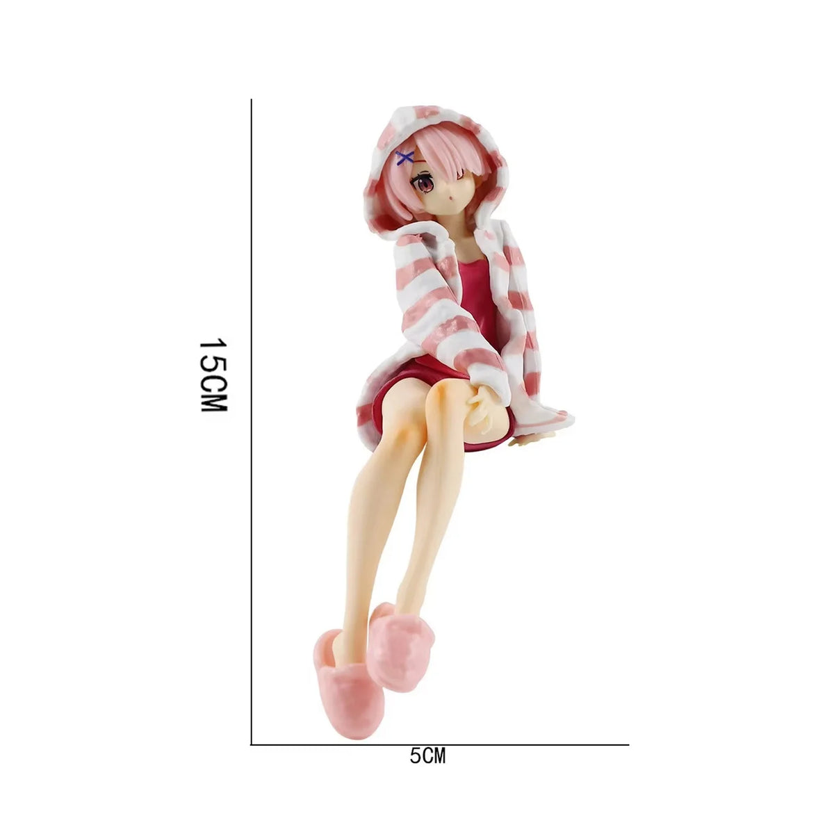 Rem Ram Emilia Anime Character Figure Statue, Detailed Painted Desktop Collectible Ornament for Shelf Display & Gifting