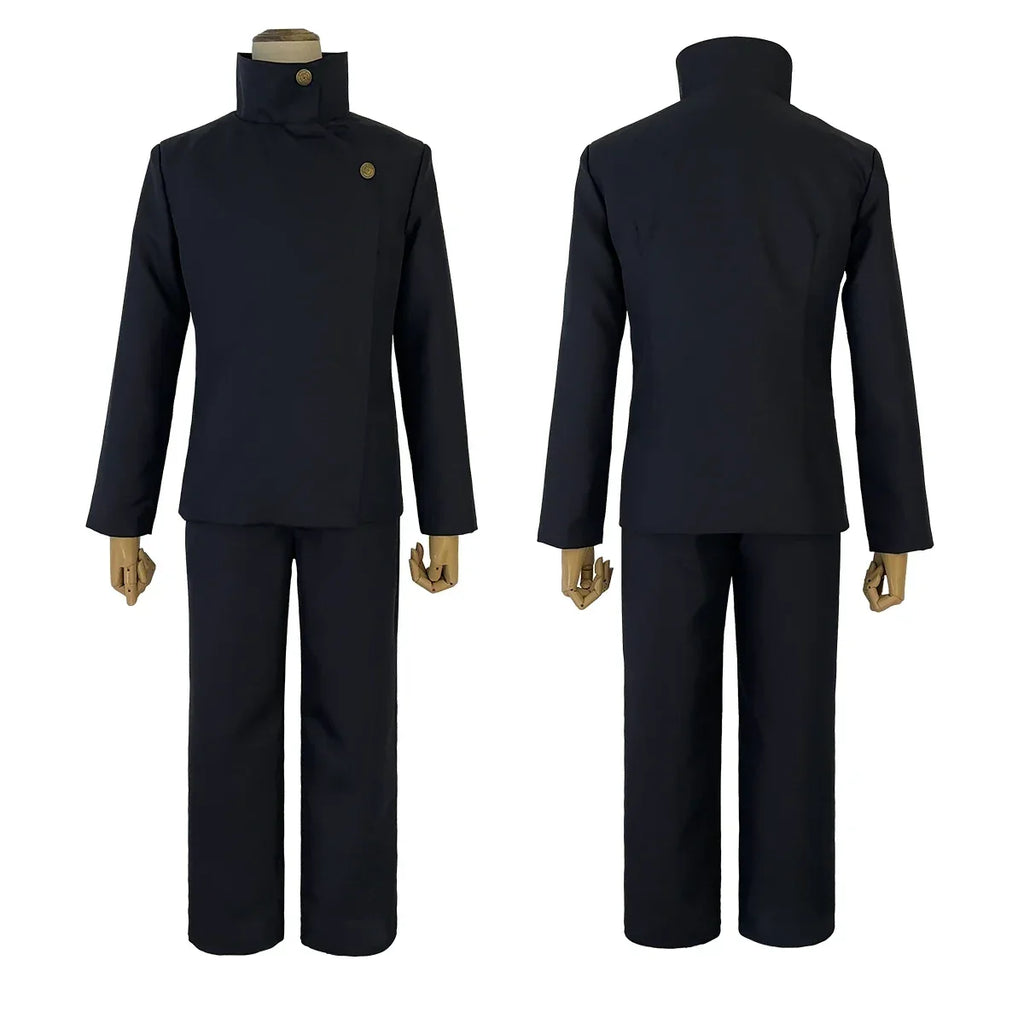 New Jujutsu JJK Manga Anime Fushiguro Megumi Cosplay Costume Wig Dark Blue Jacket Pants Uniform Rose Net Synthetic Halloween