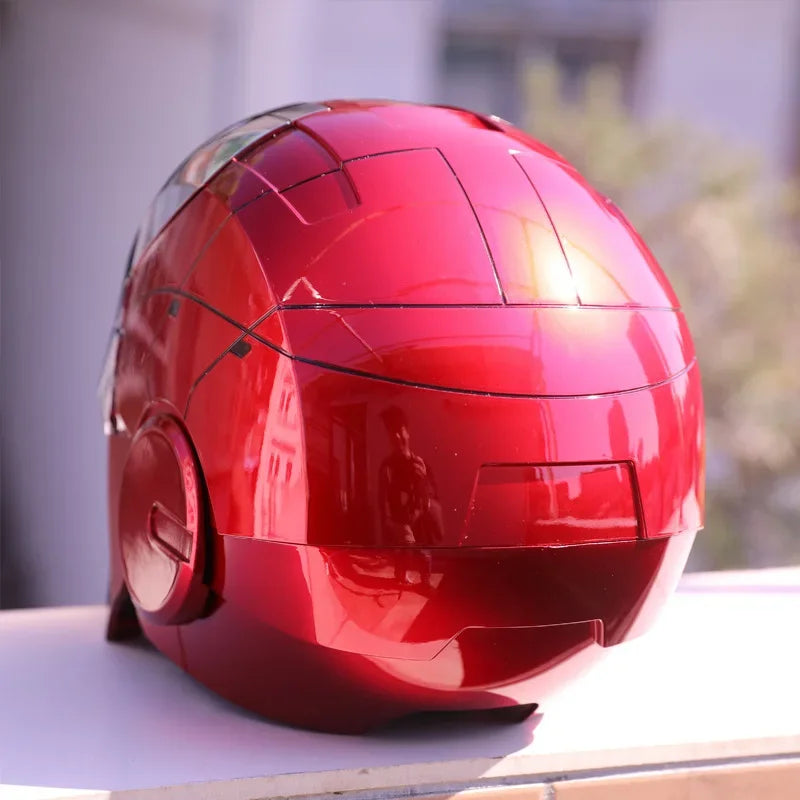 Marvel 1:1 Iron Man Mk5 Jarvis Helmet Remote Voice Control Auto Helmet Mask With Led Light Figure Boy Christmas Birthday Gift