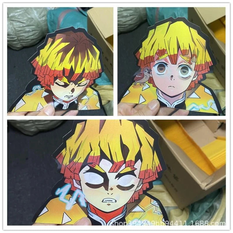 Creative Demon Slayer Sticker Women's Wear Tanjirou Zenitsu Inosuke Funny Anime  Waterproof Laptop Trunk Sticker phone sticker