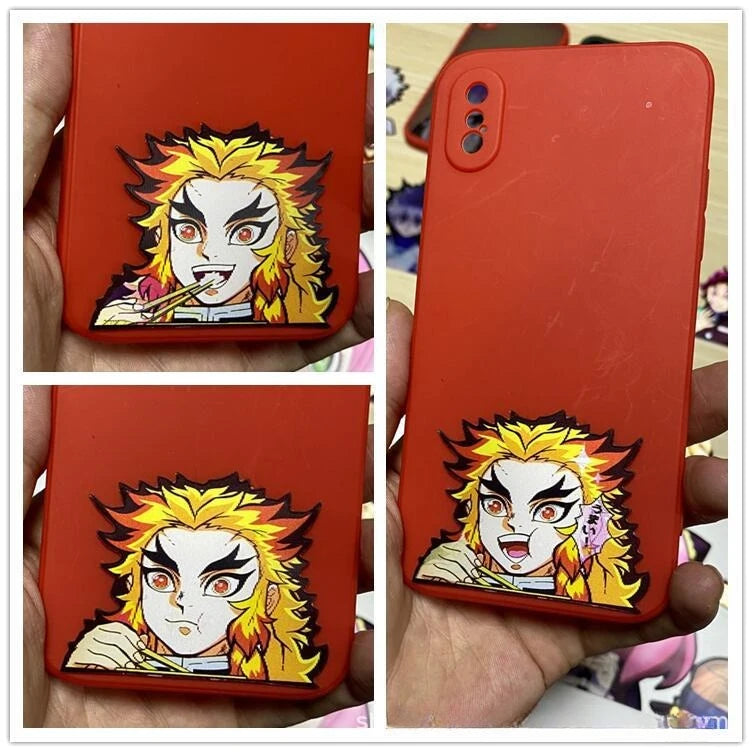Creative Demon Slayer Sticker Women's Wear Tanjirou Zenitsu Inosuke Funny Anime  Waterproof Laptop Trunk Sticker phone sticker