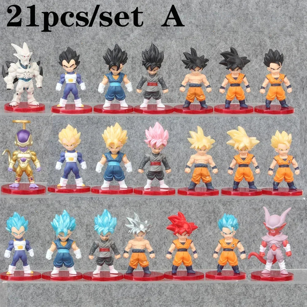 Gen 1 and Gen 2 Dragon Ball Super Saiyan Goku Vegeta artoon figurine Action Mini Figures Dolls Model Action Statue Toys Gifts