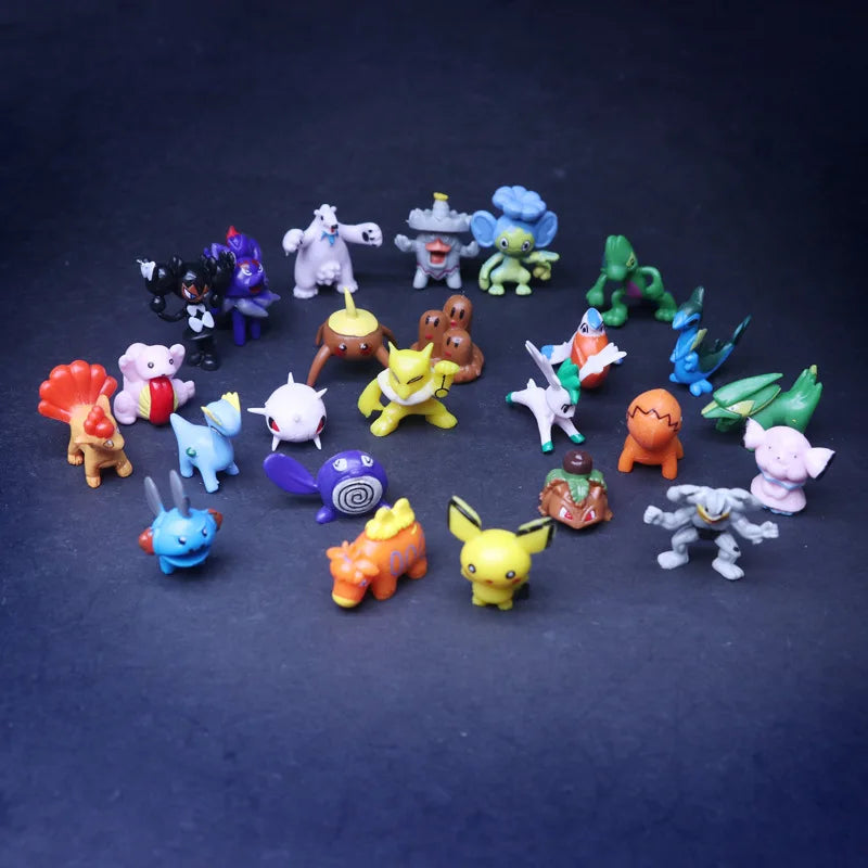 144pcs Mini Pocket Monster Action Figure Pvc Model Statue Ornament Desktop Decor Anime Collection Pc Case Doll Toy Gift
