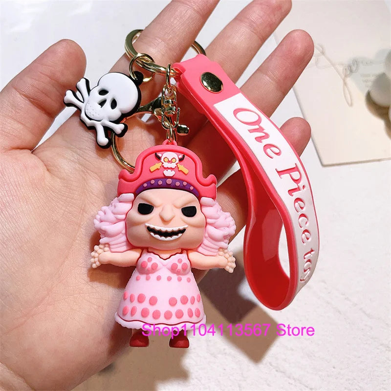 One Piece Luffy Keychain Monkey D. Luffy Roronoa Zoro Cartoon Character Ornament Key Bag Pendant Clothing Accessories