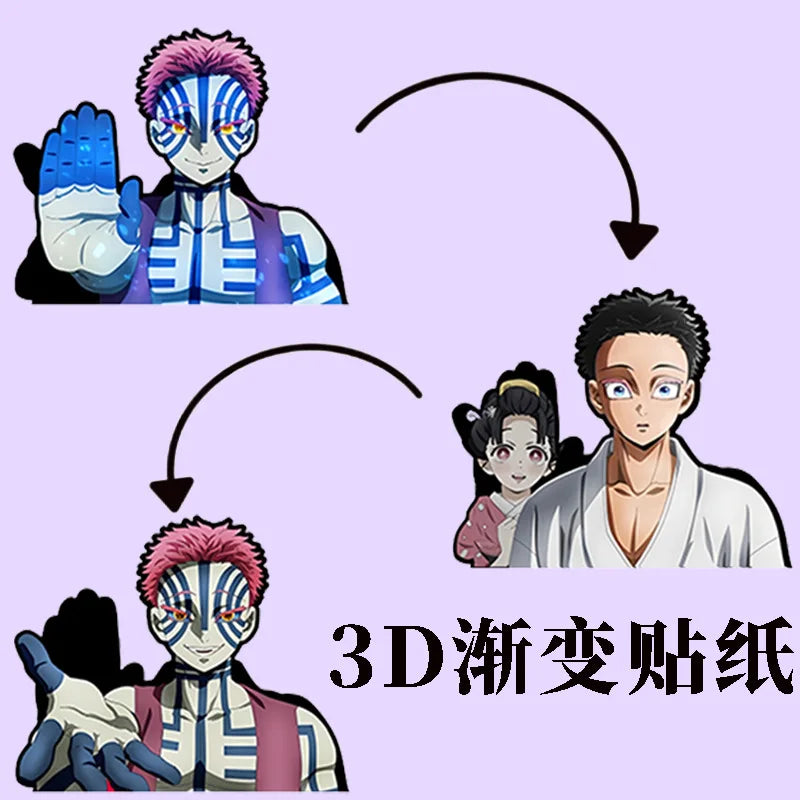 Creative Demon Slayer Sticker Women's Wear Tanjirou Zenitsu Inosuke Funny Anime  Waterproof Laptop Trunk Sticker phone sticker