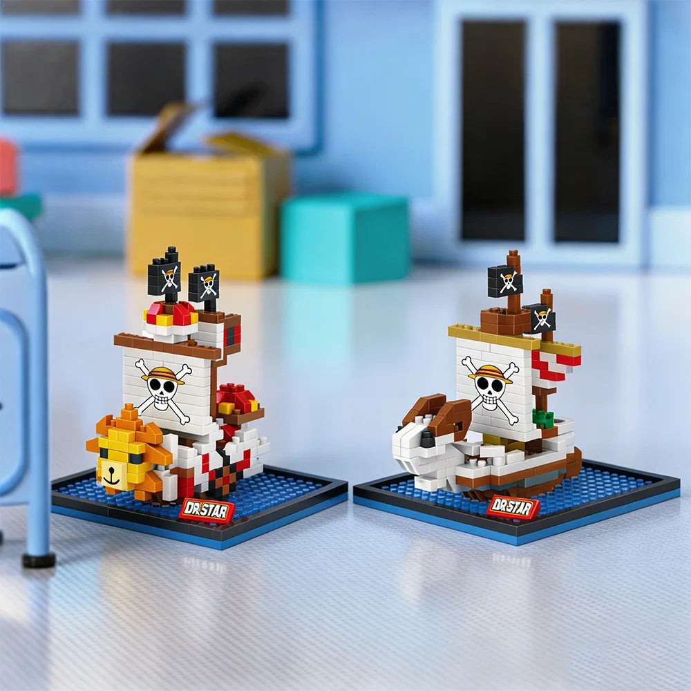One Piece Anime Pirate Ship Building Blocks Thousand Sunny Going Merry Moby Dick Bricks Piece Figure Creative Toys Birthday Gift