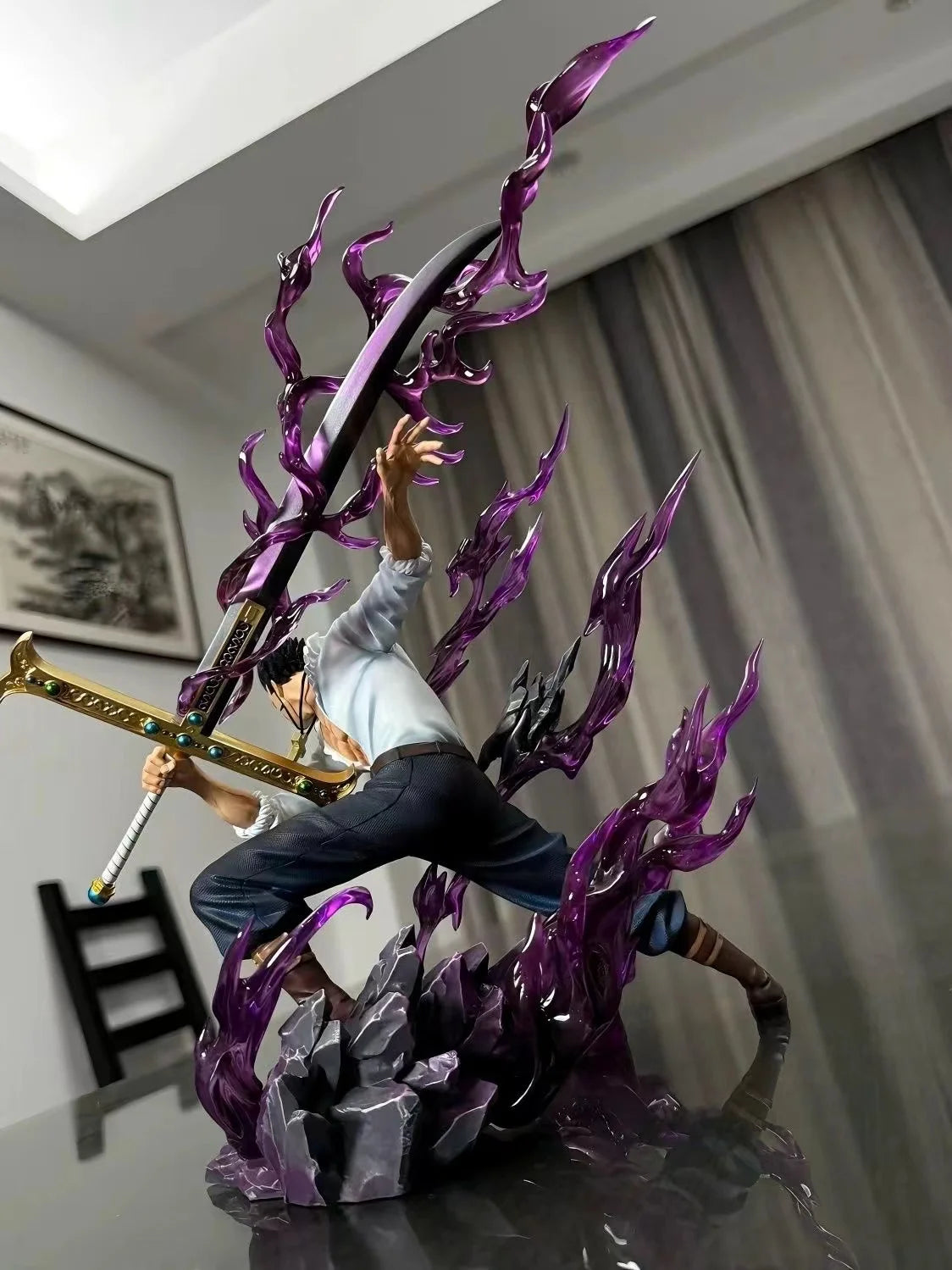 30cm One Piece Dracule Mihawk Figure One Piece Anime Figures Pvc Statue Desktop Ornament Collectible Model Toys For Gifts