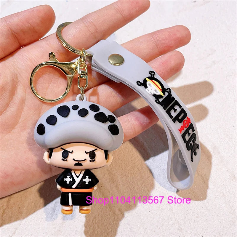 One Piece Luffy Keychain Monkey D. Luffy Roronoa Zoro Cartoon Character Ornament Key Bag Pendant Clothing Accessories