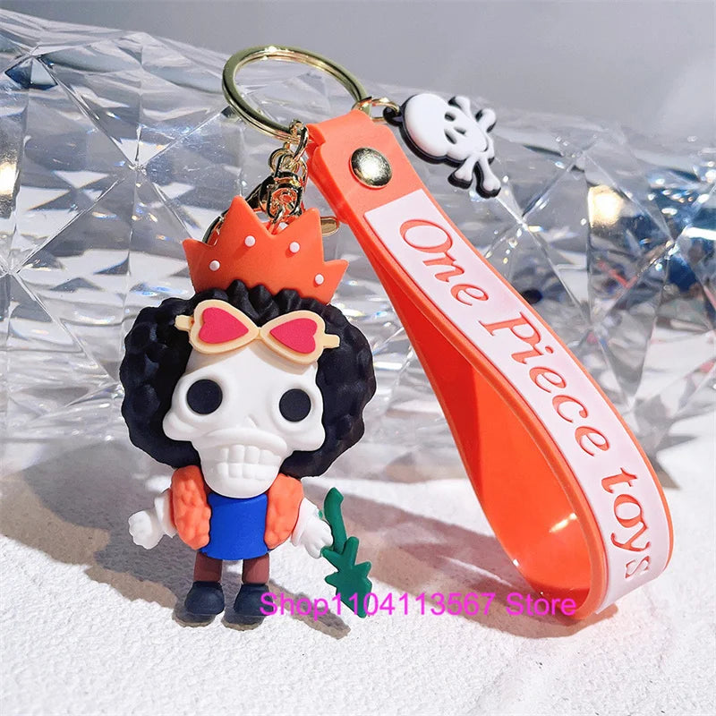 One Piece Luffy Keychain Monkey D. Luffy Roronoa Zoro Cartoon Character Ornament Key Bag Pendant Clothing Accessories