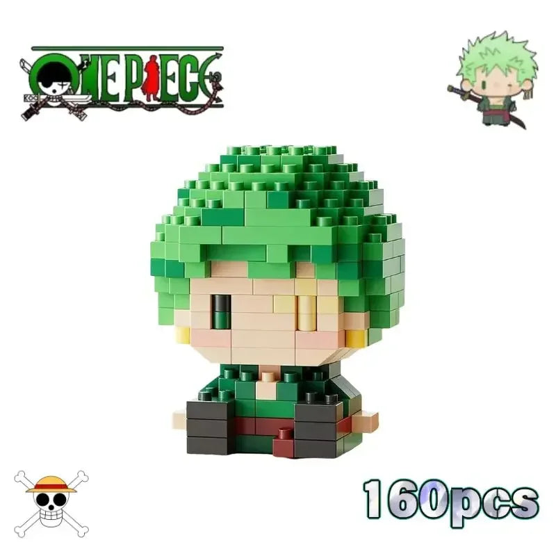 ONE PIECE Sun God Nika Luffy Micro Building Block Chopper Ace Buggy -3D Anime Model Assembly Mini Bricks Figure Toys For Gift