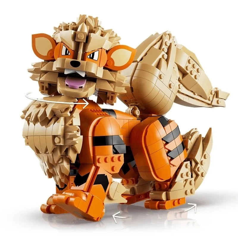 In Stock Fantasy Orange Beast Model Building Blocks Bricks, DIY Assembled Collectible Toy, Desktop Decoration Christmas Gifts