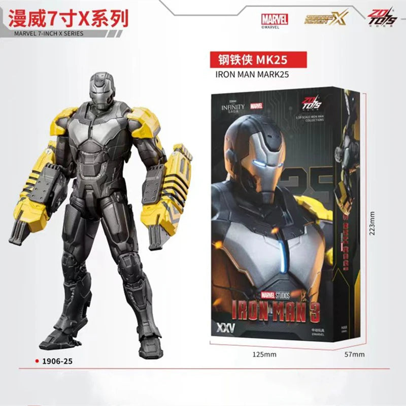 ZD Toys Iron Man Action Figure Mark 35 Red Snapper Iron Man MK 24 MK 22 MK 47 Tony Stark Ironman Figure Action Collect Toy Gift