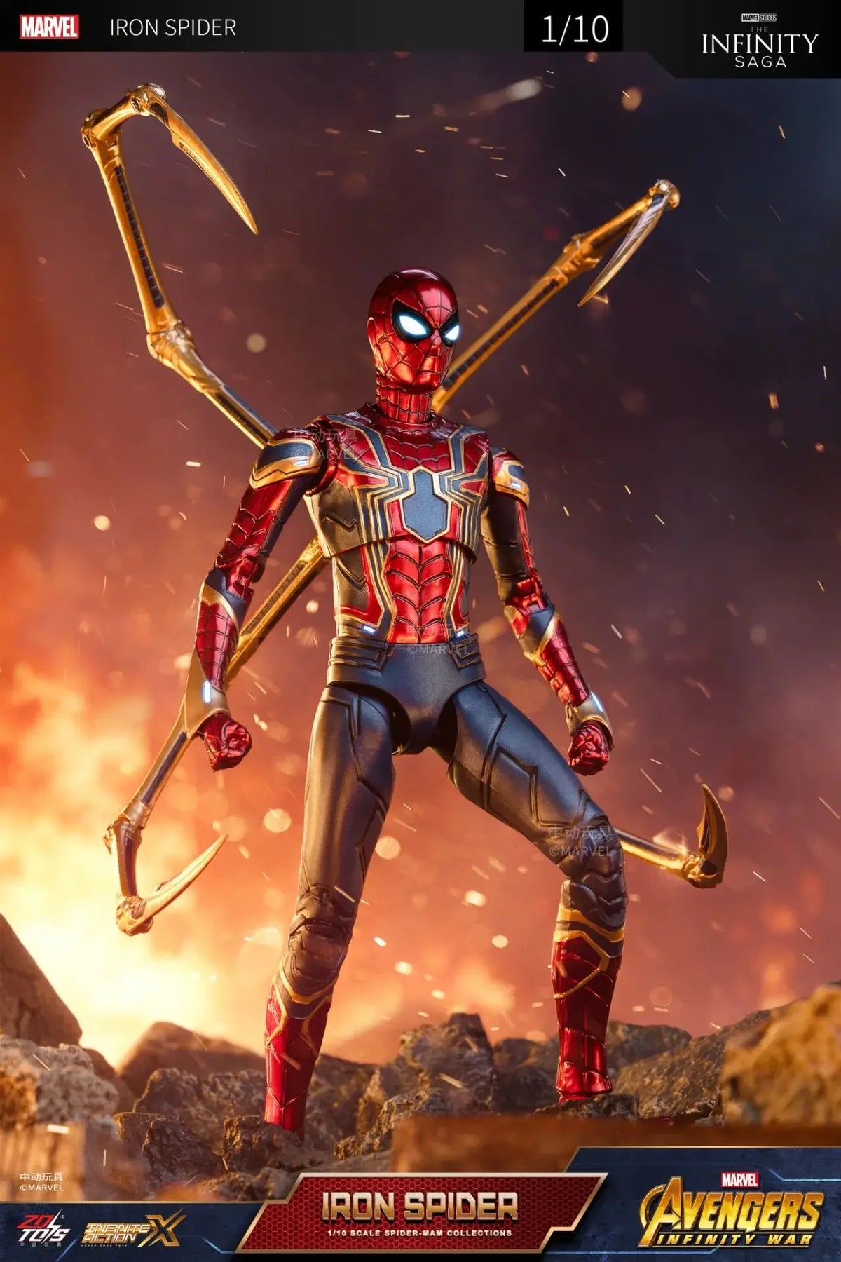 ZD Toy Iron Spider Man Advanced suit legends No Way Home Peter Parker Gold Black Red Model Action Figure Adult Collectible Toy