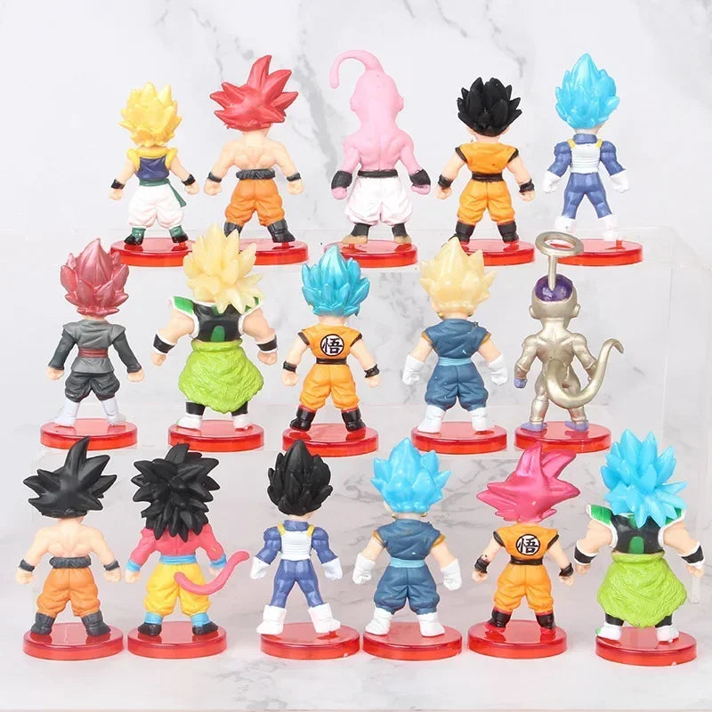 Gen 1 and Gen 2 Dragon Ball Super Saiyan Goku Vegeta artoon figurine Action Mini Figures Dolls Model Action Statue Toys Gifts