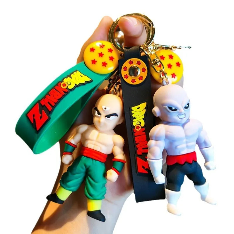Anime Dragon Ball Keychain Fashion Son Goku Vegeta Piccolo Dragon Ball z Resin Action Figures PVC Key Ring Bag Pendant
