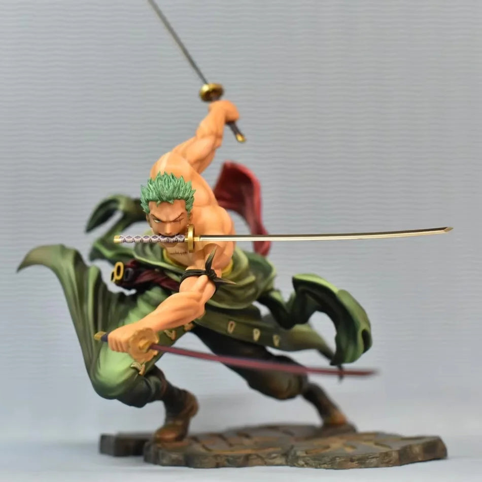 Hot 10cm One Piece Anime Figure GK Roronoa Zoro Three-blade Sa-maximum Manga Anime Statue Action Figure Collection Model Gifts
