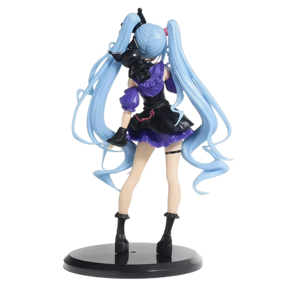 21CM Hatsune Miku X Cinnamoroll Raccoon Demon Kuromi Kawaii Anime Peripheral Figure PVC Action Figure Model Doll Toy Gift