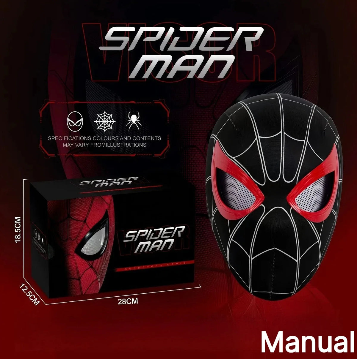 Superhero Mask/Spider-Man Helmet, Anime Character Cosplay, Full-face Mask, All-season Sun Protection, Party Gift.