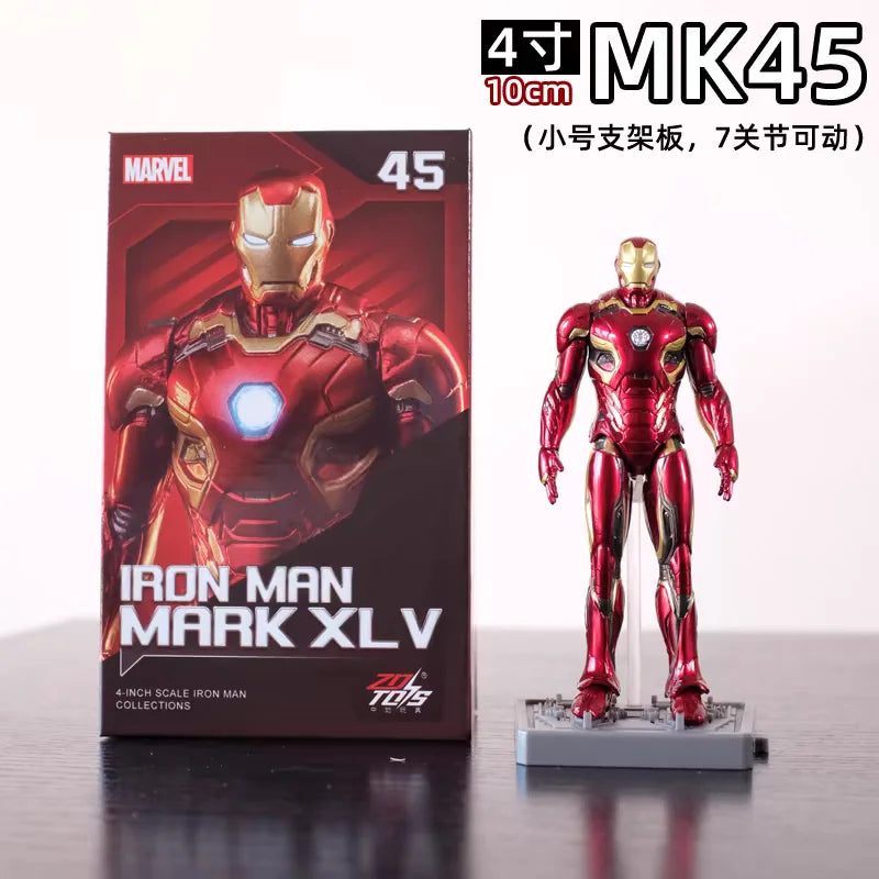 ZDTDS Original Iron Man 4 Inch MK42 MK43 MK45 MK46 MK50 MK85 Mark Action Figure Marvel Legend Avengers Tony Stark Toy Model Gift