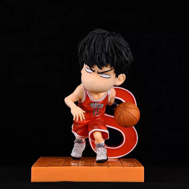 5pcs/Set Slam Dunk Shohoku Team Chibi Figure Q Version Sakuragi Hanamichi Rukawa Kaede Mini Anime Model Toy Basketball Fans Gift