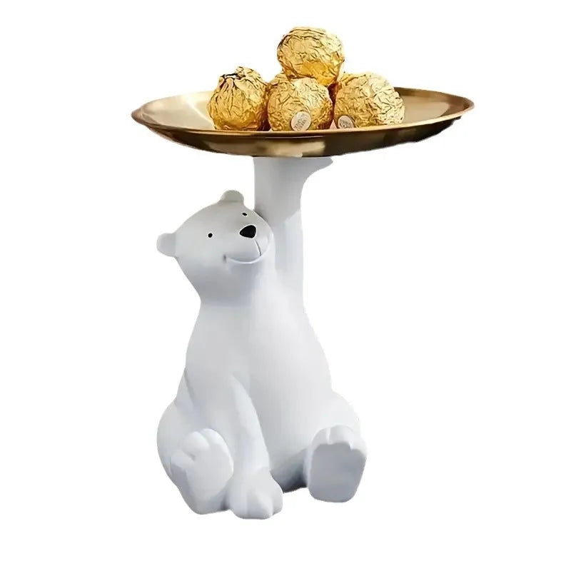 Creative Polar Bear Seated Position Tray Storage Accessories That Can Store Keys Decorations for Friends Birthday Gifts