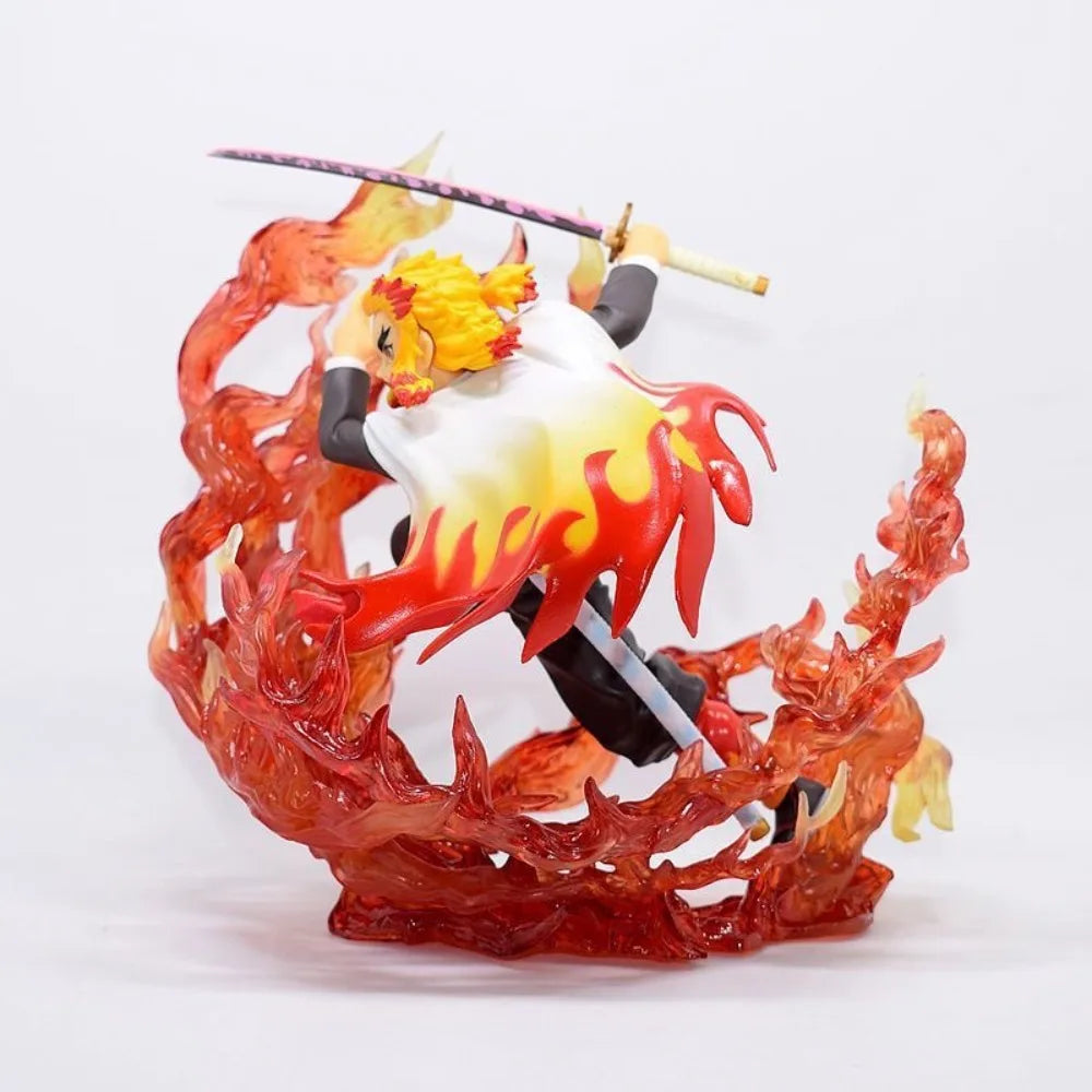 18cm Anime Demon Slayer Figure Rengoku Kyoujurou Action Figures Pvc Statue Desktop Ornamen Collection Model Toys Gifts