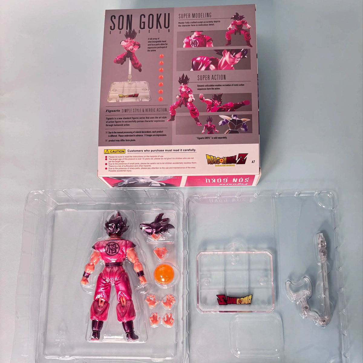 Bandai Dragon Ball Large Goku Kaioken Anime Figure - Desktop Ornament Model Boy and Fan Gift Collectible Action Figure