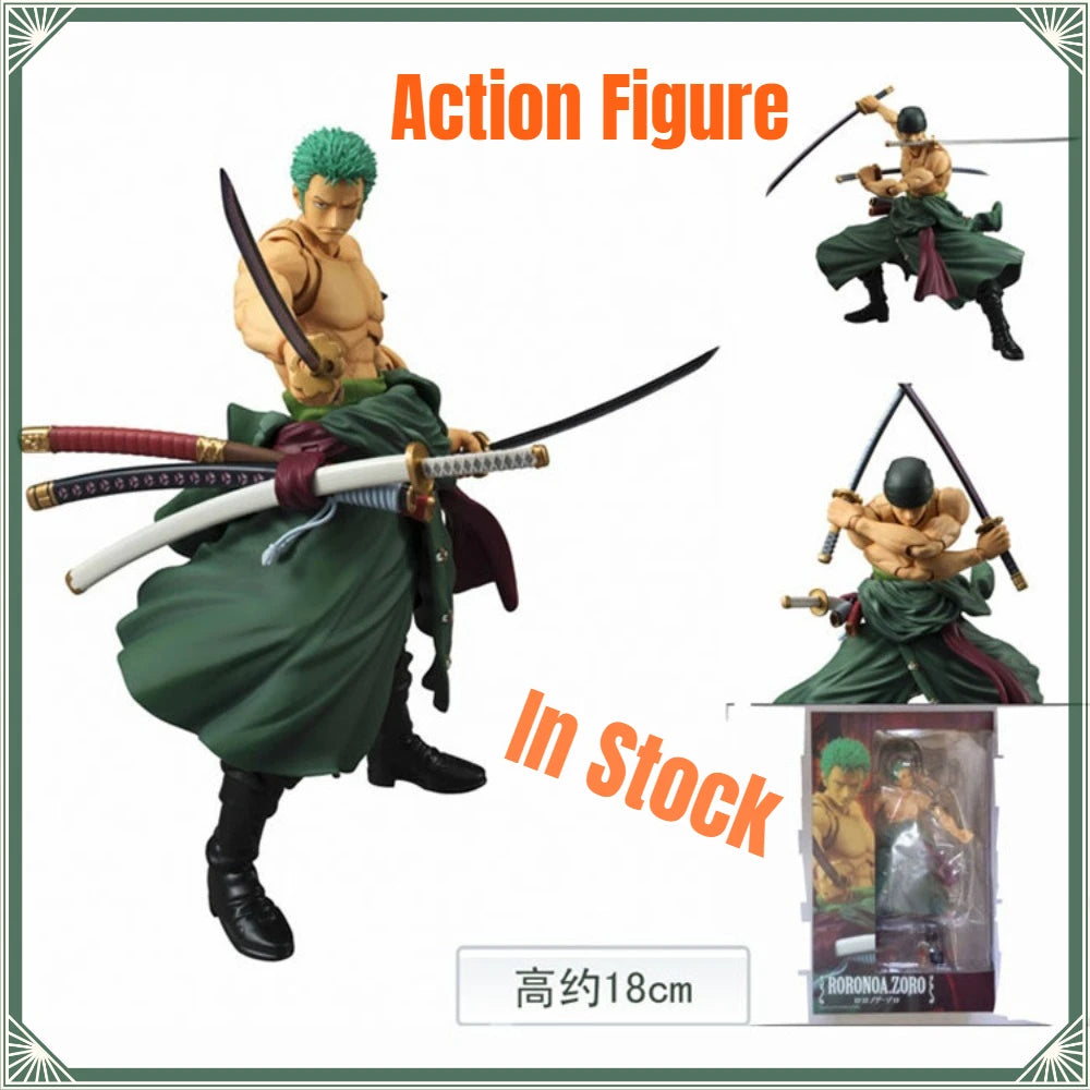 Roronoa Zoro Three Sword Style One Piece Articulated PVC Action Figure Anime Collectible Model Display Toy for Fans and Gifts